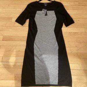 Lord & Taylor Black & Grey Cashmere Dress